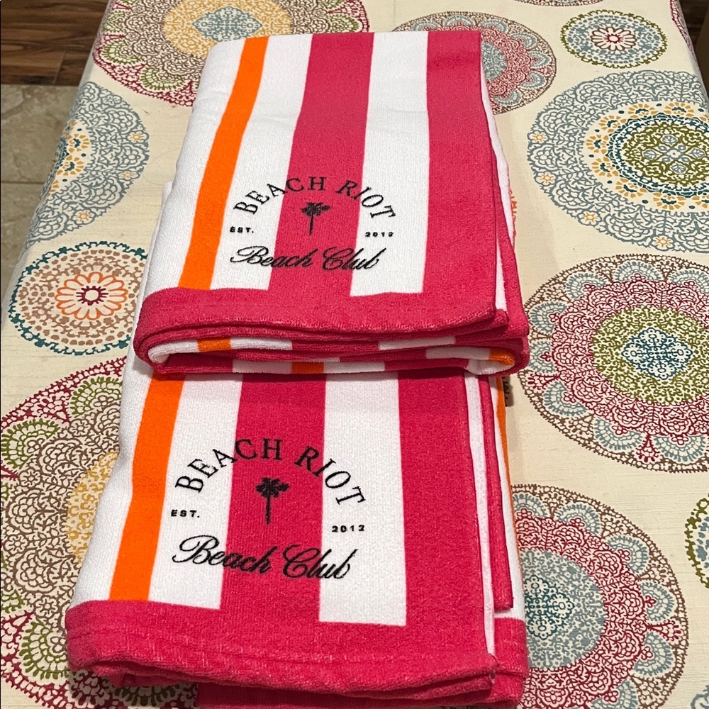 NEW Set of Two Beach Riot Beach Club Towels 30”x68”